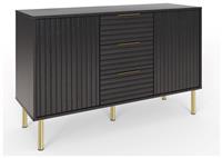 GFW Nervata 2 Door 3 Drawer Sideboard - Black