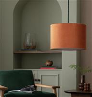 Habitat Orange Velvet Easy Fit Drum Lampshade - 30cm