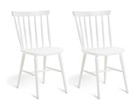 Habitat Talia Pair of Solid Wood Dining Chairs - White