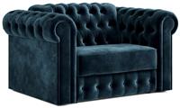 Jay-Be Chesterfield Velvet Cuddle Chair Sofa Bed - Ink Blue