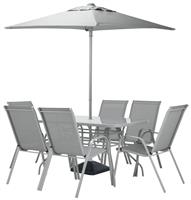 Argos Home Sicily 6 Seater Metal Patio Set - Grey