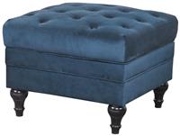 Habitat Chesterfield Velvet Storage Footstool - Blue