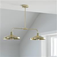 Habitat Cone Metal 2 Light Pendant Bar Light - Brass