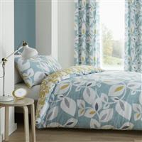 Catherine Lansfield Leaf Print Teal Bedding Set - Kingsize