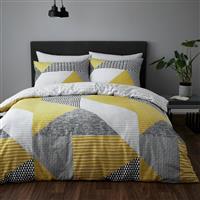 Catherine Lansfield Larsson Geo Ochre Bedding Set - Single
