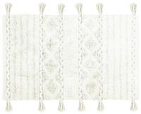 The Linen Yard Cotton Tassel Diamond Bath Mat -Natural Ivory