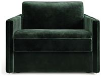 Jay-Be Slim Velvet Cuddle Chair Sofa Bed - Dark Green