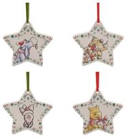 Disney Winnie The Pooh Set Of 4 Christmas Tree Decorations