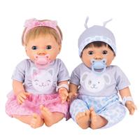 Tiny Treasures Puppy & Kitten Twin Baby Dolls Set - 44cm