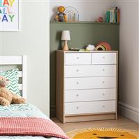 Argos Home Kids Malibu 6 Drawer Chest - White & Acacia