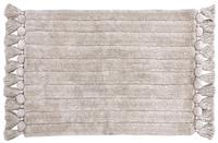 The Linen Yard Cotton Ribbed Tassel Bath Mat - Neutral