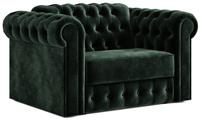 Jay-Be Chesterfield Velvet Cuddle Chair Sofa Bed -Dark Green