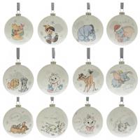 Disney Pack of 12 Magical Beginnings Christmas Baubles-White