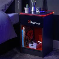X Rocker Carbon Tek LED Charging Pad Bedside Table - Black