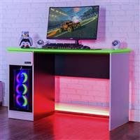 X Rocker Carbon Tek LED Gaming Desk - White