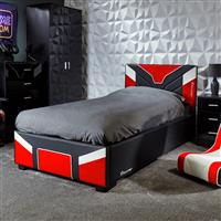 X Rocker Cerberus Single Ottoman Gaming Bed - Red