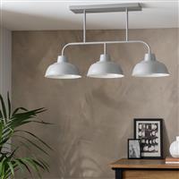 Habitat Benson Steel 3 Light Bar Pendant Light - Grey