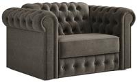 Jay-Be Chesterfield Fabric Chair Cuddle Sofa Bed - Pewter