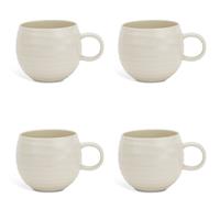 Habitat Ripple Set of 4 Stoneware Mugs - Cream