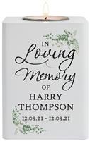 Personalised Message In Loving Memory Wood Tea Light Holder