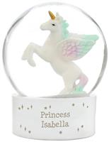 Personalised Message Unicorn Snow Globe