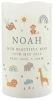 Personalised Message Safari Animals LED Candle
