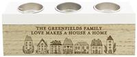 Personalised Message Home Triple Tea Light Box Decoration