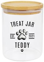 Personalised Message Pet Treats Storage Glass Jar With Lid