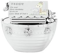 Personalised Message Noah's Ark Animal Print Metal Money Box