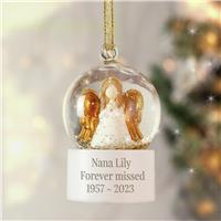 Personalised Message Angel Glitter Christmas Snow Globe