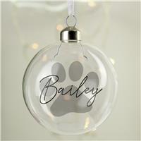 Personalised Message Pet Glass Bauble - Clear