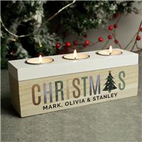 Personalised Message Tea Light Box Christmas Decoration
