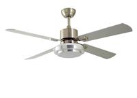 Argos Home Satin Nickel Remote Control Ceiling Fan - Silver