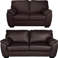 Argos Home Milano Leather 2 & 3 Seater Sofas - Chocolate