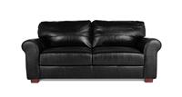 Habitat Salisbury Leather 3 Seater Sofa - Black