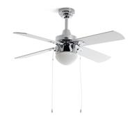 Argos Home Ceiling Fan - Chrome & White