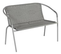 Argos Home Steel Wicker 2 Seater Garden Bench - Grey