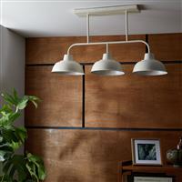 Habitat Benson Steel 3 Light Pendant Bar Light - Cream