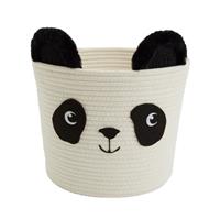 Argos Home Panda Kids Rope Storage Basket - Cream & Black
