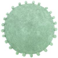 Furn Cotton Circle Pom Pom Bath Mat - Sage Green