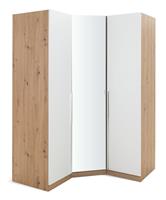 Habitat Munich Corner 3 Door Mirror Wardrobe - Oak