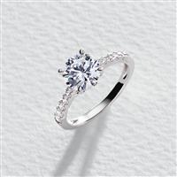 Revere Sterling Silver Cubic Zirconia Engagement Ring - N
