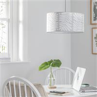 Habitat White & Beige Floral Easy Fit Drum Lampshade - 40cm