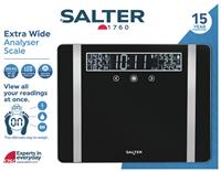 Salter Extra Wide Analyser Bathroom Scale - Black