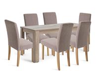 Argos Home Preston Extending Dining Table & 6 Brown Chairs