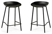 Julian Bowen Renzo Pair of Metal Bar Stools - Black