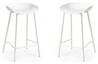 Julian Bowen Renzo Pair of Metal Bar Stools - White