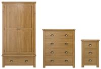 Argos Home Kent 3 Piece 2 Door Wardrobe Set - Oak