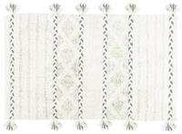 The Linen Yard Cotton Tassel Diamond Bath Mat - Ivory