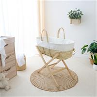 Clair de Lune Essentials Moses Basket With Natural Stand
